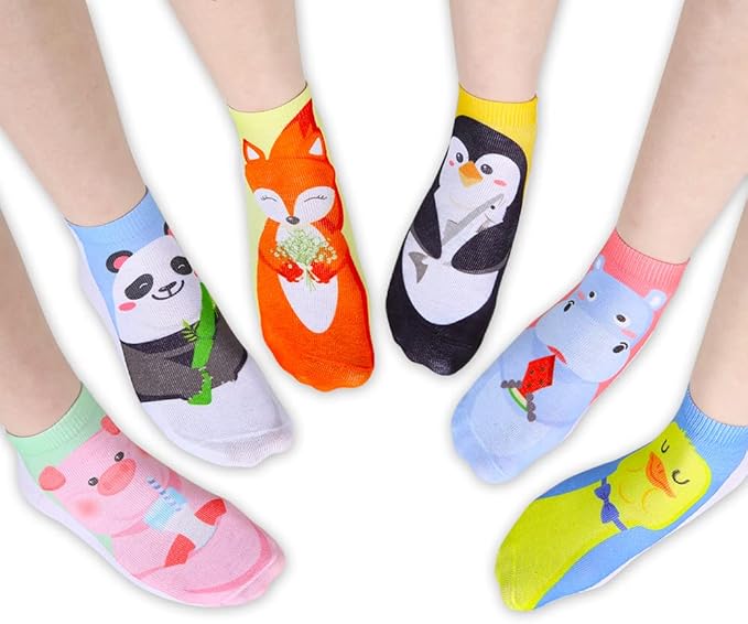 Benefeet Sox Funny Ankle Socks Cute Novelty No Show Animal Fruit Flower Cartoon Colorful Graphic Low Cut Socks for Women Girl