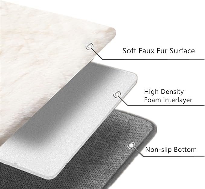 SHENGOCASE 10.6" x 17.5" Faux Rabbit Fur Cat Dog Bed Cushion Pad Mat for Cat Wall Box Furniture, Cat Wall Bed Perch