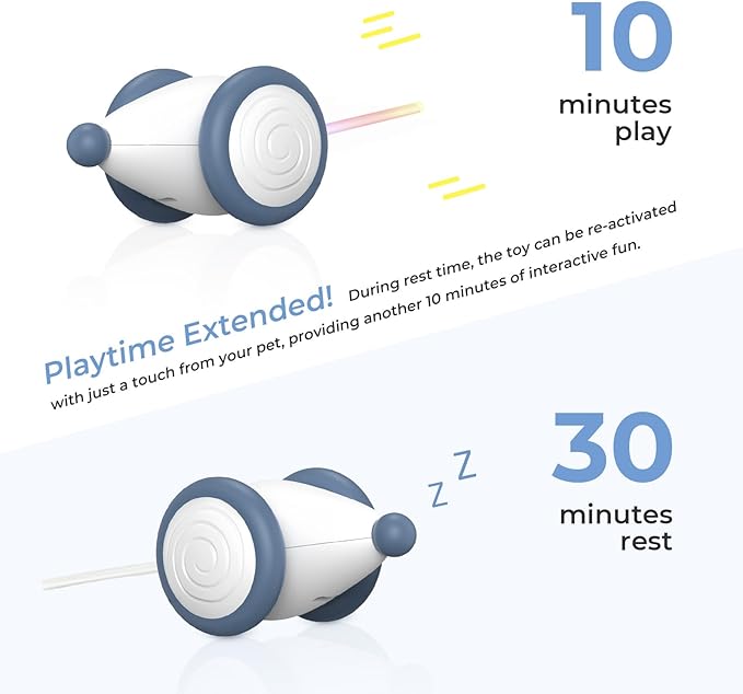 Cheerble Interactive Cat Toys for Indoor Cats, Automatic Cat Toy with LED Lights, Wicked Mouse Toys, Kitten Toys, Pet Toys, Smart Electric Cat Toy, USB Rechargeable, Auto On/Off… (Blue)