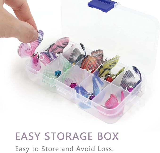 SONGWAY Cat Butterfly Toy Replacement - 10 Pieces Butterfly Cat Toy Attachment, Mini Cat Wand Toy Replacement, Insect Worm Cat Toys Accessories Parts