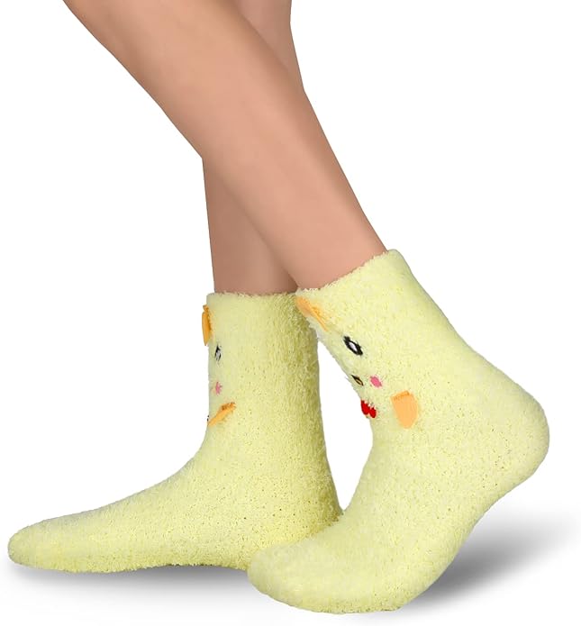 Benefeet Sox Cute Fuzzy Socks for Women Girls Fluffy Warm Cozy Novelty Slipper Socks Funny Animal Plush Sleeping Socks