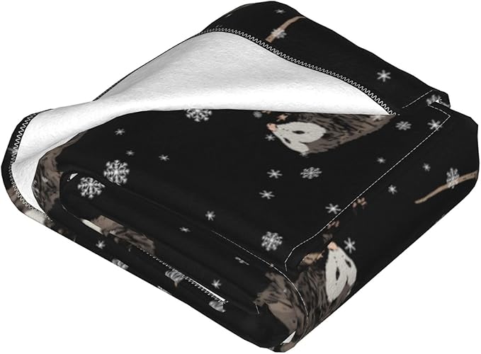 Opossum Throw Blanket Soft Cozy Plush Warm Fleece Blanket for Sofa Couch Bed 80"X60"