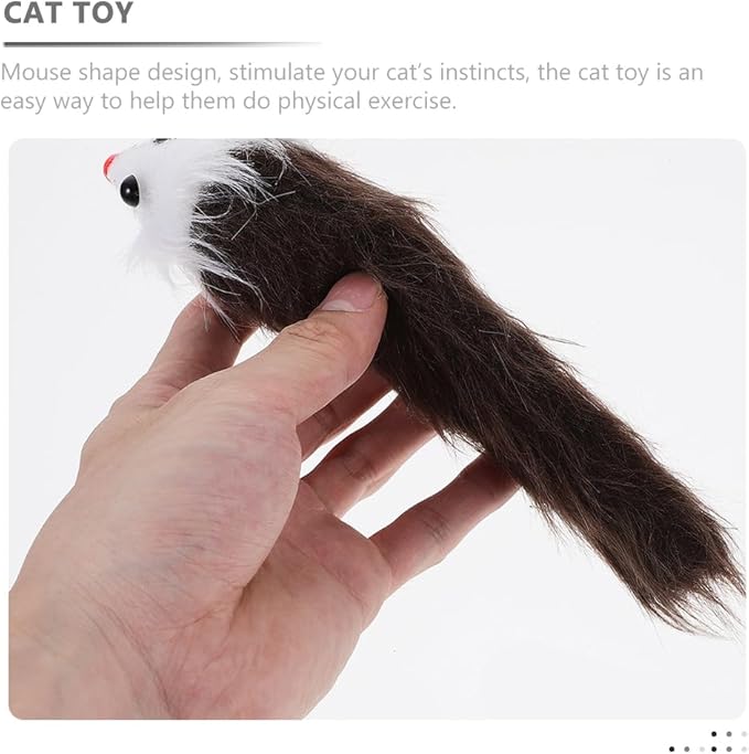 POPETPOP 6pcs Cat Toys Mice Rattle Mice Cat Toy with Squeaker Soft Plush Mouse Kitten Toys Cat Mouse Toys Interactive Play for Cat Puppy Kitten