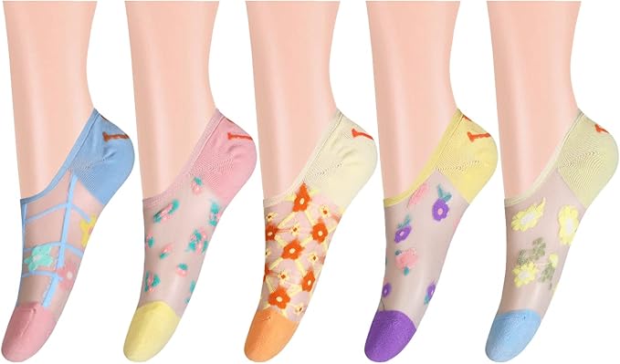Benefeet Sox Sheer No Show Socks Women Girls Cute Thin Mesh Low Cut Liner Socks for Loafers Boat Shoes