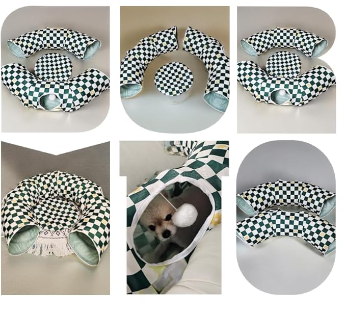 Premium Design Patent, Suitable for Multiple Cats to use at Once, Including cat Toys, cat Tunnel, cat mat, cat Tunnel Bed – Suitable for Small, Medium, and Large Cats. Cat Playground._Flower