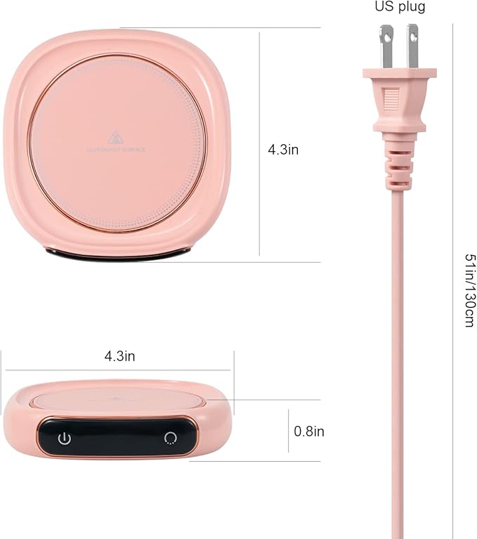 Bgbg Coffee Mug Warmer & Cute Cat Mug Set, Electric Beverage Cup Warmer for Desk Home Office with Three Temperature Up to, Coffee Warmer for Cocoa Milk Tea Water Candle, 8 Hours Auto Shut Off