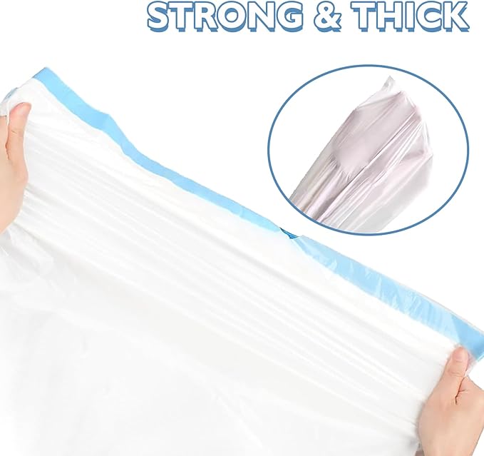 100 Count Self-Cleaning Cat Litter Box Liners 25.6" x 16.5" Compatible with Litter Robot Automatic Cat Litter Box, Drawstring Heavy Duty Cat Litter Bags, 7-9 Gallon Trash Bag (4 Roll)