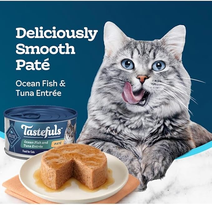 Blue Buffalo Tastefuls Ocean Fish and Tuna Entree Wet Cat Food Pate, 3 oz., Case of 12