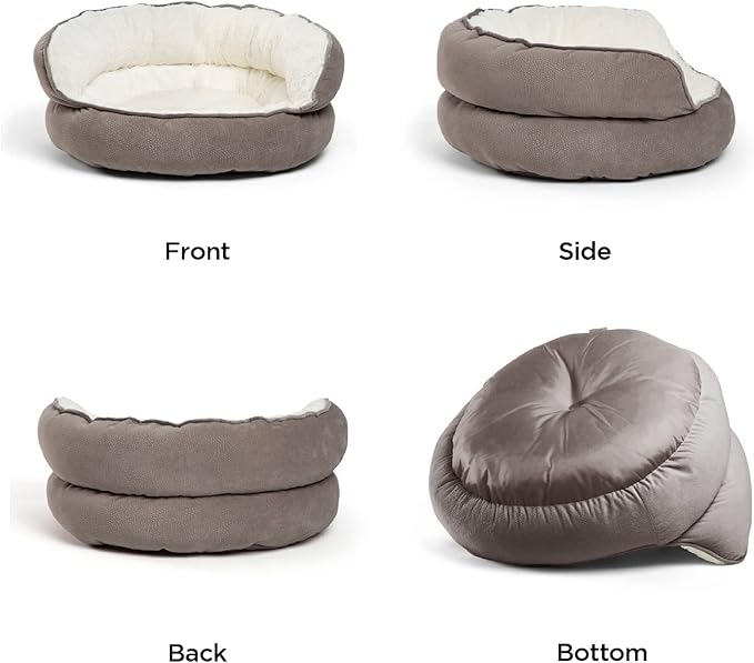 Best Friends by Sheri Pet Throne Gray Jumbo Round Orthopedic Cat and Dog