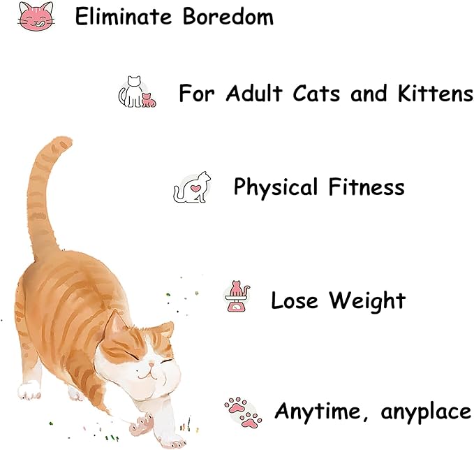 Cat Collars with Cat Feather Toys,3pcs Interactive Cat Toy with Bell for Indoor Cats,Adjustable Silicone Cat Collar Toy(Pink&Blue&Green)