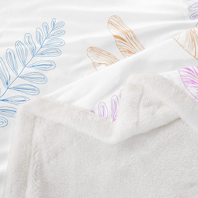 Dragonfly Fleece Throw Blanket for Sofa Couch Bed Ornamental Dragonfly Printed Plush Blanket s Animal Pattern Sherpa Blanket Room Decor Floral Elements Fuzzy Blanket Queen 90x90 Inch