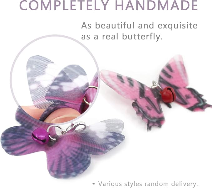 SONGWAY Cat Butterfly Toy Replacement - 10 Pieces Butterfly Cat Toy Attachment, Mini Cat Wand Toy Replacement, Insect Worm Cat Toys Accessories Parts