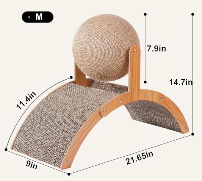 Cat Scratch Pad, Ferris Wheel Design, Suitable for Cat Play, Interaction, Nail Grinding, Bite Resistant. (Arch, Middle)