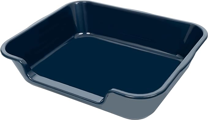 1 Pack Extra Large Dog Litter Box Pan Tray (ABS Material), Low Entry Jumbo Senior Litter Boxes for Multiple Kitten Big Cats, Pet Safe Indoor Dog Potty (Dark Blue, 24" L x 20" W)
