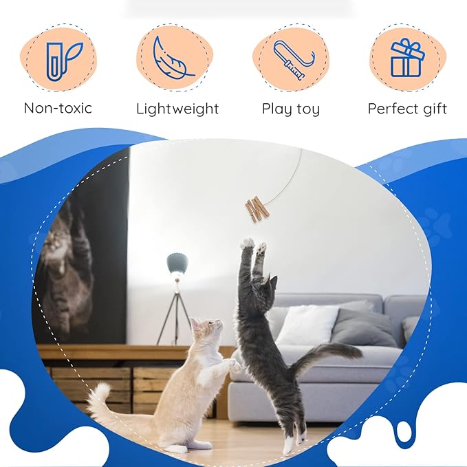 Cat Dancer Interactive Cat Toy - Fun and Fitness for Your Furry Friend - Engaging Paper Roll Attached with 30 Inches Flexible Spring Steel Wire for Playful Cats – 6 Pack
