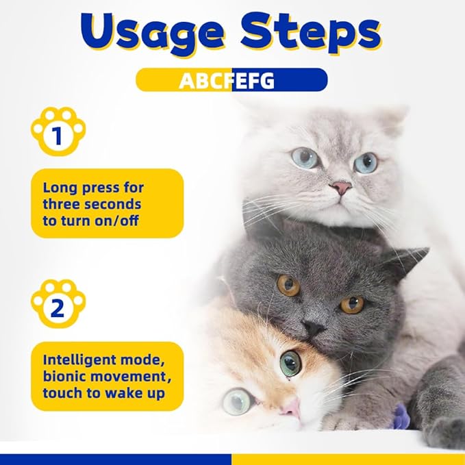 Interactive Cat Toy, Electric Hunting Toys for Bored Indoor Cats, Motion Activated Fast Moving Ball Rolling in Cat Play Mat, Hide and Seek Kitten Toy