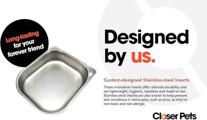 Closer Pets Automatic Timed Feeders with Stainless Steel Inserts (1 Bowl with Stainless Steel Insert)