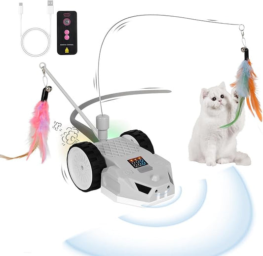 Interactive Cat Toys - Interactive cat Toys for Indoor Cats, Speedy Tail Cat Toy, Remote Control Mouse - Safe and Eco-Friendly, Type-C Charging - Great for Kittens and Adult Cats