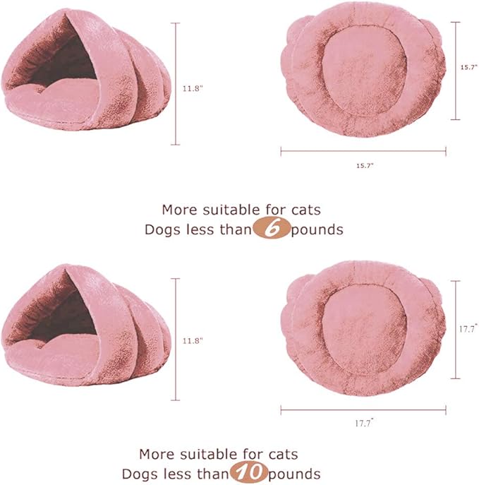 Pet Tent Cave Bed for Small Medium Puppies Kitty Dogs Cats Pets Sleeping Bag Thick Fleece Warm Soft Dog Bed Cuddler Burrow House Hole Igloo Nest Cozy Bed for Cat Puppy