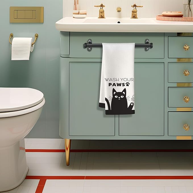 Funny Hand Towels,Cat Kitchen Towels,Cat Bathroom Towels,Decorative Kitchen Towel,Dish Towels For Kitchen Decorative,Cat Hand Towel -Suitable For Use And Decoration In Kitchen, Bathroom And Toilet