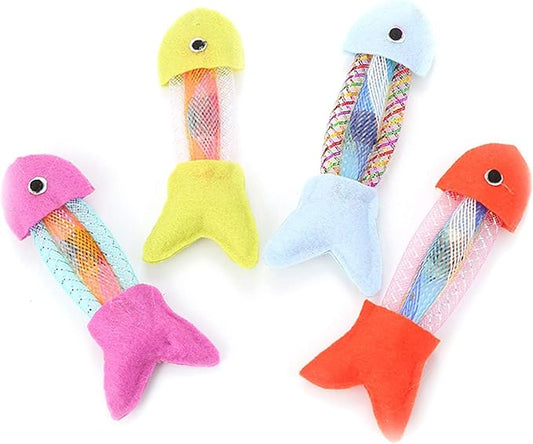 1Pc Yellow Cartoon Fish Hose Spring Bouncing Cat Toy Boredom Relieve Pet Cat Mice and Animals Toys