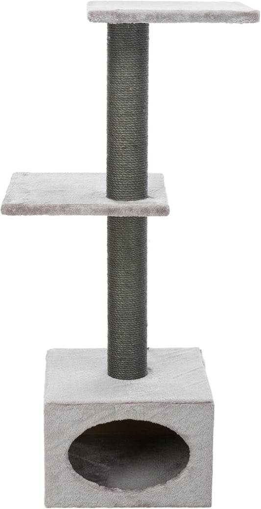 TRIXIE Badalona Gray Cat Tower with Scratching Posts, Condo, Two Platforms 19 LBS