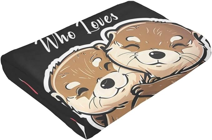 Otters Blanket Cute Otters Throw Blanket Just A Girls Who Loves Otters Decor Stuff Merch Cozy Print Flannel Fleece Soft Plush Fuzzy Warm Lightweight Bedding Otters Gifts for Women Teenager 50"X40"