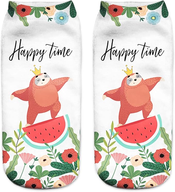 Benefeet Sox Womens Girls Funny Crazy Ankle Socks - Fun Novelty 3D Print Pattern Silly Cute Animal Food