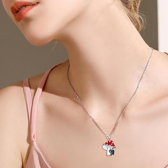 Alphm 925 Sterling Silver Chicken Capybara Raccoon Highland Cow Axolotl Necklace Cute Animal Necklace Jewelry for Women