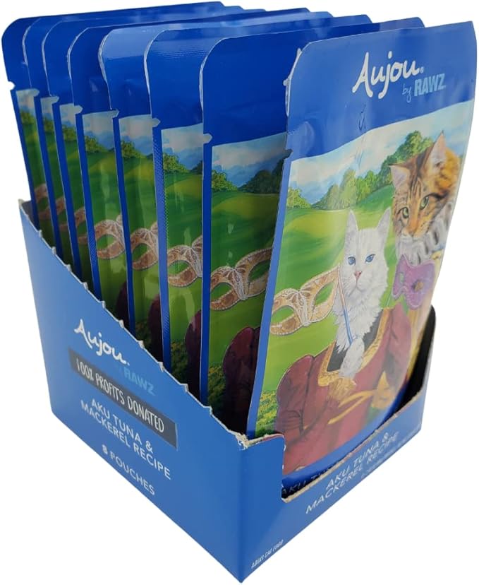 Rawz Aujou Aku Tuna & Mackerel Cat Food 8/2.46 oz Pouches