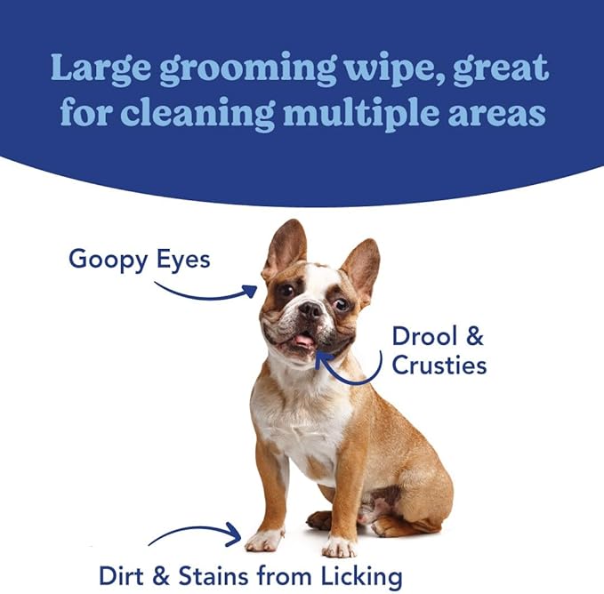 ANGELS’ EYES Face, Eye & Paw Cleansing & Tear Stain Wipe, Large 4”x7” Hypoallergenic Dog & Cat Wipes, Reduce Tear Stains, Dirt, and Discharge, Fragrance Free, 40 Count
