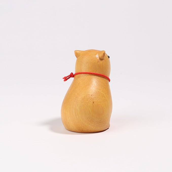 Capybara Wooden Figurine, Handmade Art Carved Water Hog Small Animal Garden Statue, Desk Decoration Lovely Gift Home Decor Table Living Room Bedroom Bookshelf Decoration