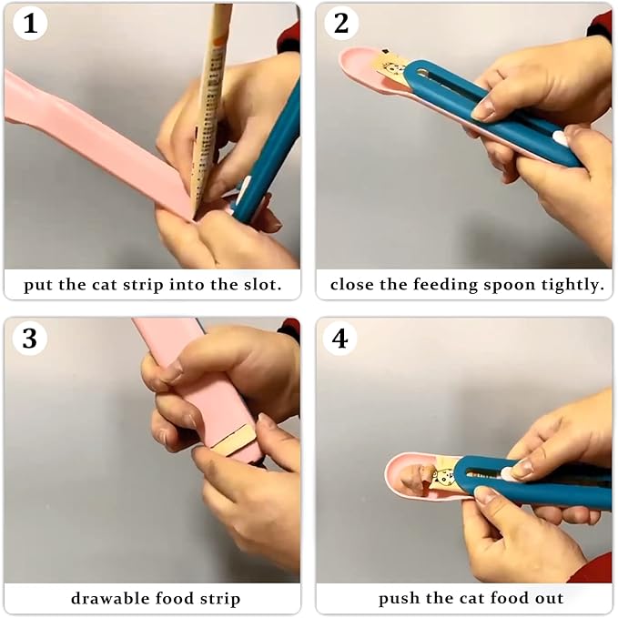 FuninCrea Lickable Cat Treats Spoon, Cat Liquid Snacks Feeding Spoon Pet Food Scoop for Feeding Lickable Wet Treats, Creative Pet Liquid Snacks Feeder for Cats and Dogs (Pink)