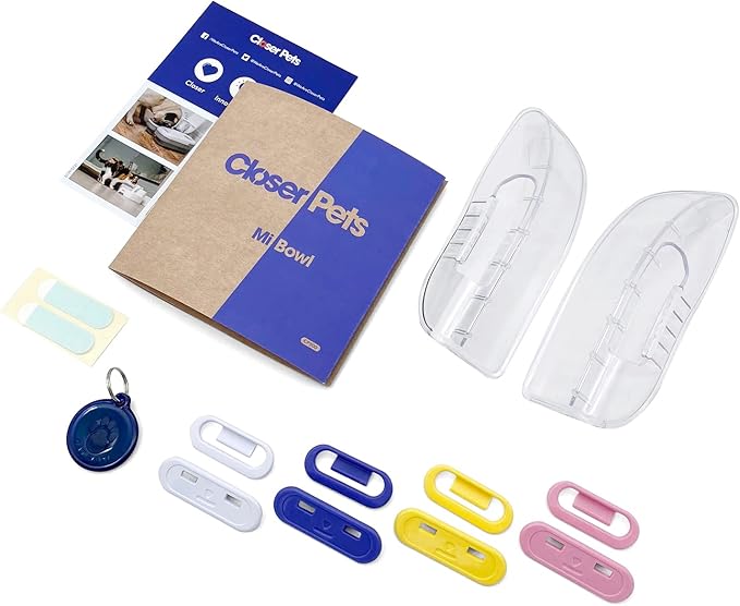 MiBowl Microchip Pet Feeder with Included ID Disc - for Cats and Small Dogs - BPA-Free Bowl and Enclosed Back