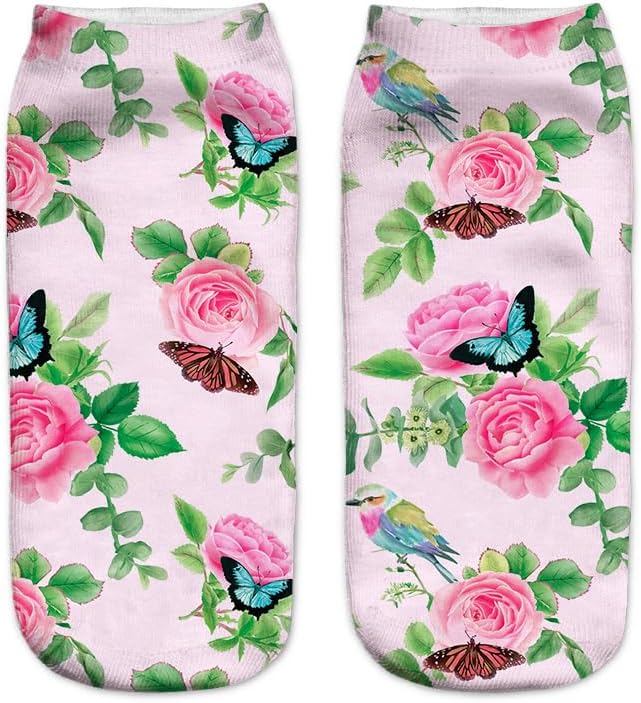 Benefeet Sox Funny Ankle Socks Cute Novelty No Show Animal Fruit Flower Cartoon Colorful Graphic Low Cut Socks for Women Girl