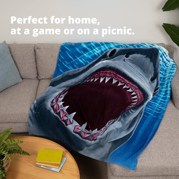 Dawhud Direct White Shark Fleece Blanket - 50x60-Inch Soft Plush Throw for Kids and Adults - Cozy Shark Blanket for Bed, Couch, or Outdoor Use - Ideal for Sharks Lovers and Bedroom Decoration