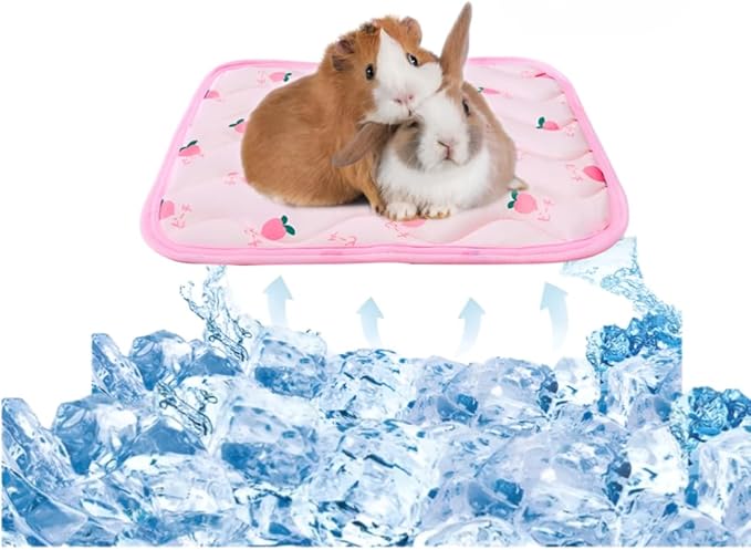 Pet Cooling Mat Cooling Fiber - Washable Non-Toxic Pet Indoor Outdoor Bed, Foldable Pee Pads for Dogs Settle Mat Cooling Dog Blanket Cat Cooling Pad (Pink, Small)