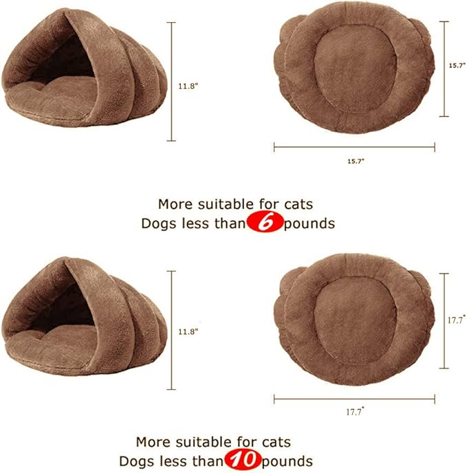 Pet Tent Cave Bed for Small Medium Puppies Kitty Dogs Cats Pets Sleeping Bag Thick Fleece Warm Soft Dog Bed Cuddler Burrow House Hole Igloo Nest Cozy Bed for Cat Puppy