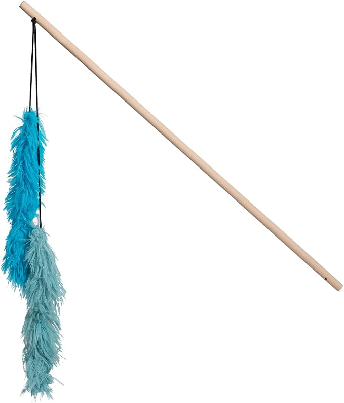 HuggleKats Magic Wand - Cat Toys for Indoor Cats, Cat Wand Feather Toy with Cat Nip, Interactive Furry Feather Stick for Kittens & Adult Cats, Fun & Exercise - Magic Wand (1 Pack)