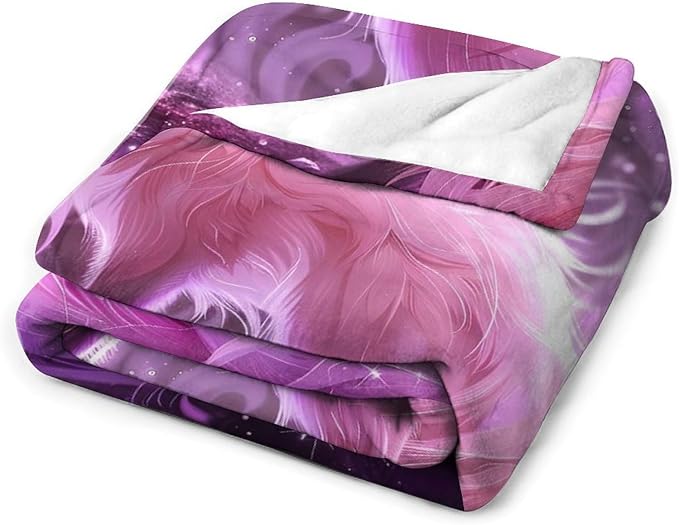 Pink Fox Throw Blanket Cute Beautiful Fox Print Blankets Gifts for Couch Sofa Bed Stuff Decor Soft Cozy Lightweight Fleece Plush Flannel Bedding for Lover Men Women Girls Adults 40"x50"
