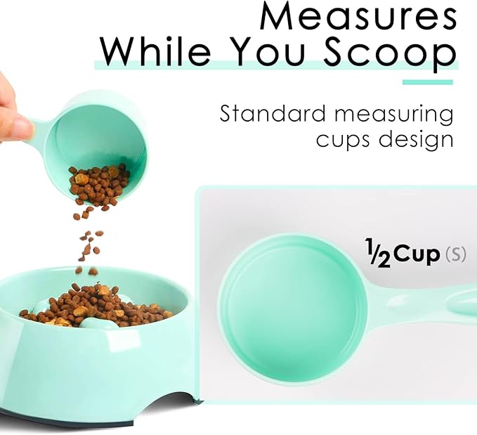 Super Design 1/2 Cup Dog Food Scoop for Container Melamine Measuring Scoop for Dogs Cats Birds and Rabbits Pet Food Feeding Scoop Dishwasher Safe - Baby Green