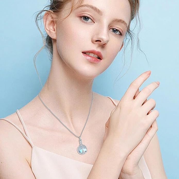 Aniu Cremation Jewelry for Ashes S925 Sterling Silver Urn Necklace Memorial Necklace for Human Ashes of Loved Ones Keepsake Pendant for Men Women