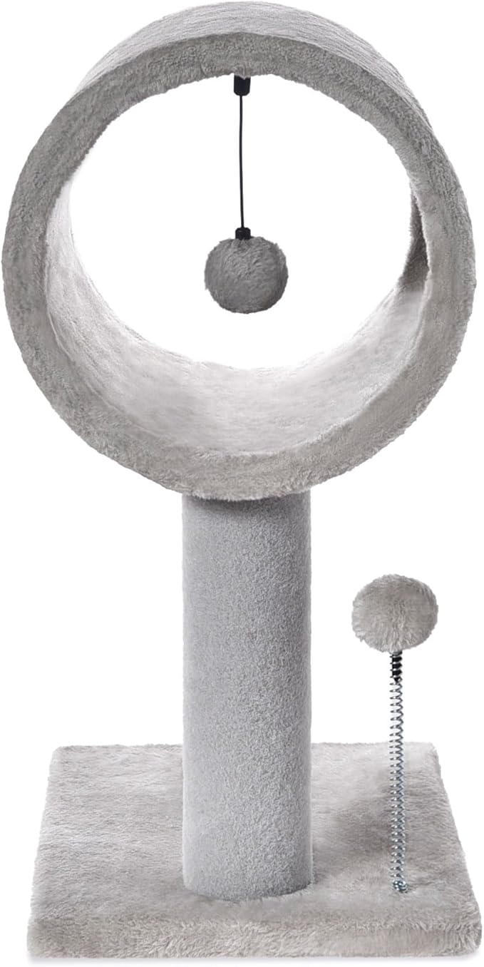 Cat Craft Cat Scratching Post 20.5" Cat Tree with Tunnel Bed Carpet Cat Tower Kitten Tree Cat Tree with Hanging Ball for Indoor Cat, Grey