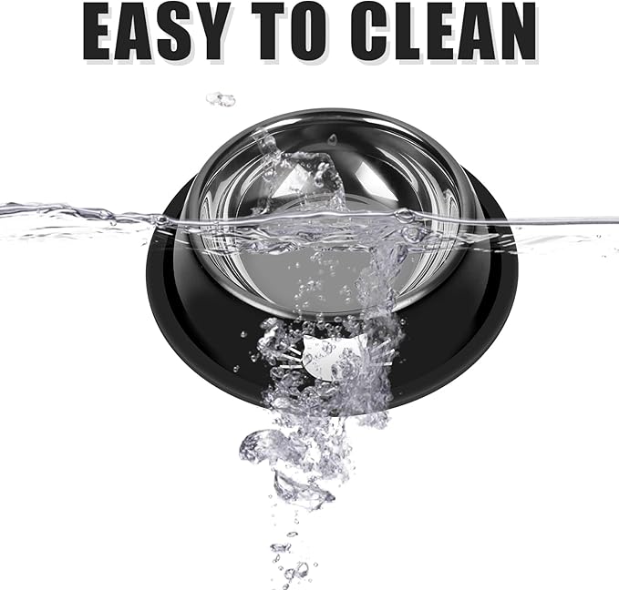 3Pcs Cat Bowls Non-Slip Stainless Steel Small Cat Food Bowl Unbreakable Thick Rubber Base Easily Clean Lovely Color