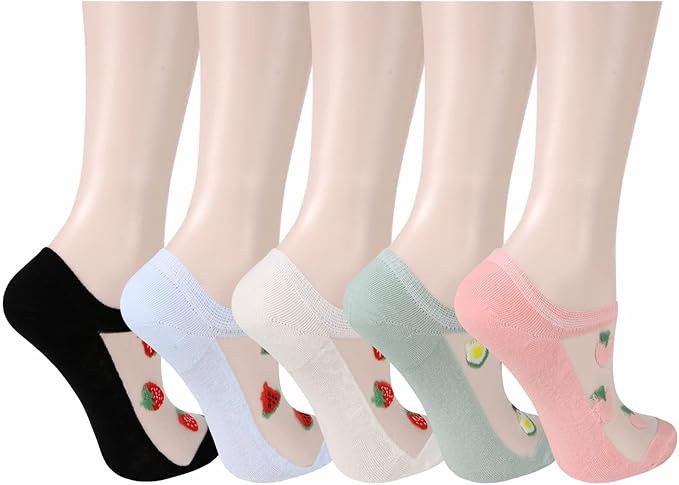 Benefeet Sox Sheer No Show Socks Women Girls Cute Thin Mesh Low Cut Liner Socks for Loafers Boat Shoes