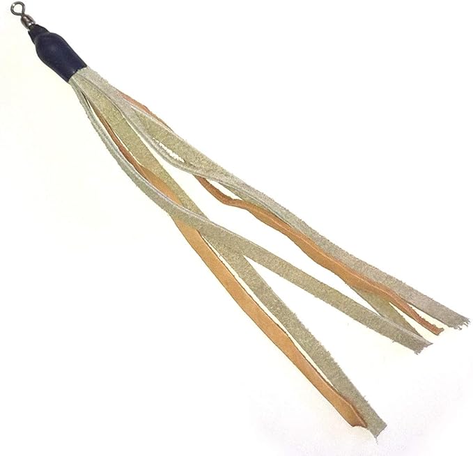 Ribbon, Leather and Fur Attachment Cat Toys - Fit Wildcat and Popular Bird and Catcher Type Wands/Poles (Leather Tassels)