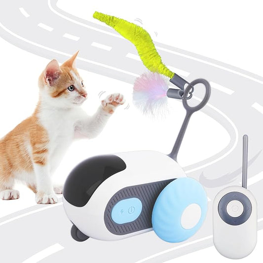 Remote Control Cat Toy for Indoor Interactive Turbo Tail 3.0 Cat Toy Automatic Moving Eemote Mouse Smart Electric Teazys Cat Toy Mobile Car Toy