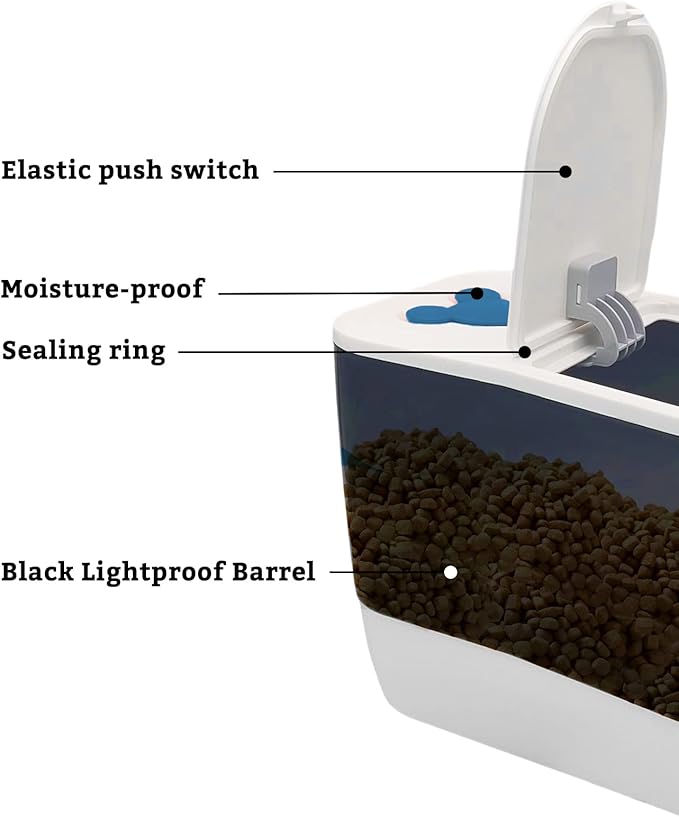 BNOSDM Large Airtight Cat Food Storage Container for Pet Dog Foods Storage Bins with Scooper Translucent Plastic Pets Dogs Cats Birds Dry Feed Dispenser, Kitchen Rice Cereal Flour 12 lb