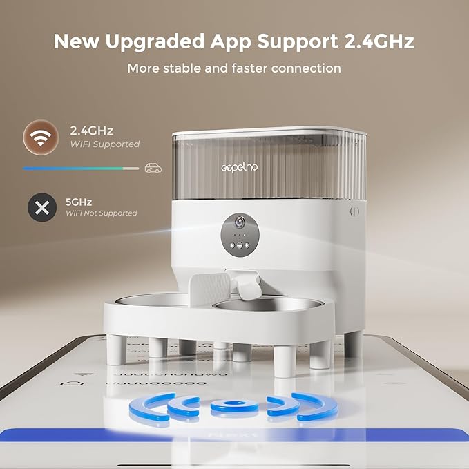 Automatic Cat Feeder for 2 Cats with Camera: Automatic Food Dispenser with Elevated- 2.4G WiFi HD Video and Night Vision| Dual Auto Feeder with 2-Way Audio| Timed Pet Feeder for Multi Cats