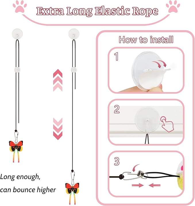 Interactive Cat Toy, Hanging Cat Toys for Indoor, cat Door Toy Replacements with Bell Kitten Toys for Indoor Cats Kitten